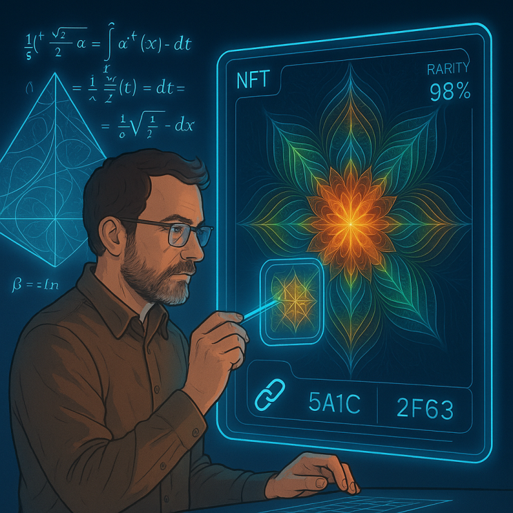 Mathematician analyzing Fractal Patterns in NFT